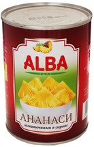 Ананасы "Alba Food" (кусочки) 580 мл (24)