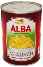 Ананаси (Alba Food) конс шматочки 580мл з/б (24)
