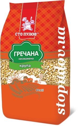 Гречана крупа несмажена (Сто ПУДІВ) 800г (12) *