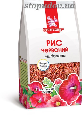 Рис червоний нешліф Україна"Сто підів" 400 г (10)